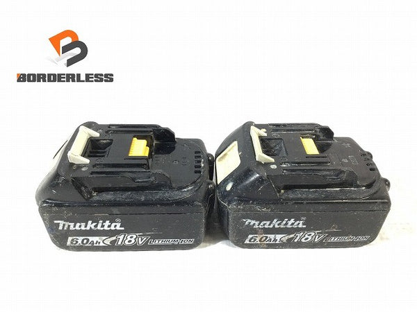 ☆中古品2個セット☆makita マキタ 18V 6.0Ah 純正リチウムイオンバッテリー BL1860B 急速充電対応 残量表示付 雪マーク129162 - 1