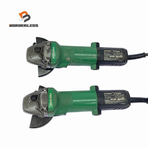 ☆中古品2点セット☆HiKOKI ハイコーキ 100V 100mm 電気ディスクグラインダー G10SH6 研磨 研削 切削 切断 電動工具124184