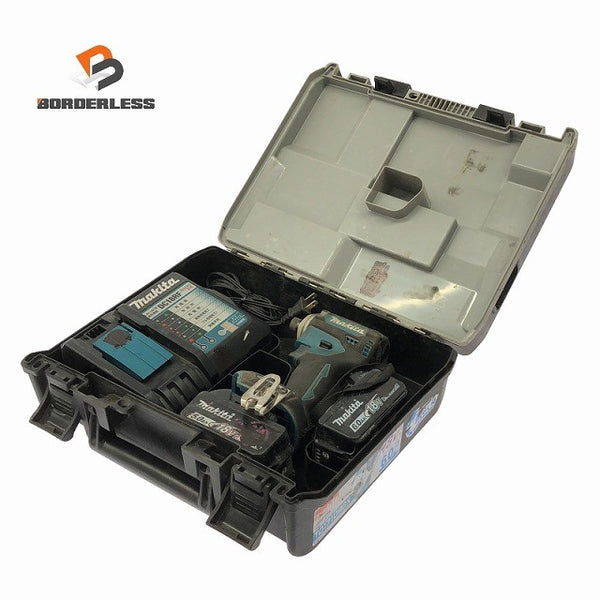 ☆中古品☆makita マキタ 18V 充電式インパクトドライバー TD171D 青/ブルー バッテリ2個(6.0Ah5.0Ah) 充電器 ケース付122930 - 1