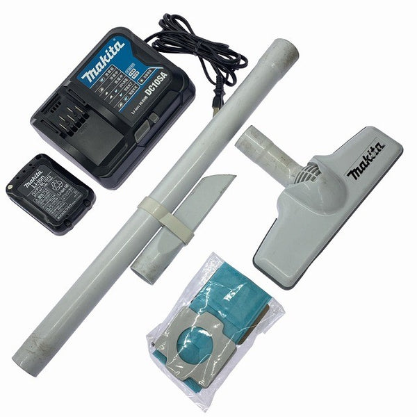 ☆中古品☆makita マキタ 10.8V 充電式クリーナ CL107FD バッテリー1個(10.8V1.5Ah) 充電器 ノズル付 掃除機 コードレス おまけ付♪129215 - 10