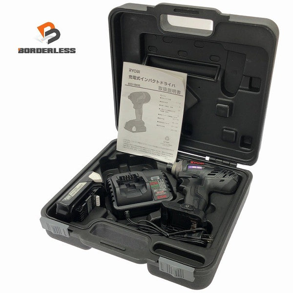 ☆中古品☆RYOBI リョービ 18V 充電式インパクトドライバー BID-1805 バッテリ1個(1.5Ah) 充電器 ケース付 コードレス133210 - 1