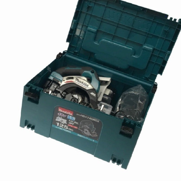 ☆未使用品☆makita マキタ 18V 125mm 充電式マルノコ HS474DRGX 青 バッテリ2個(6.0Ah) 充電器 ケース付 鮫肌 コードレス丸のこ133794 - 2