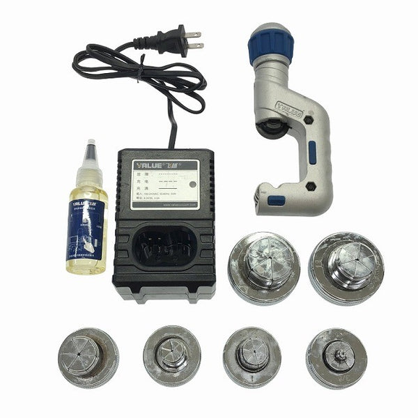 ☆比較的綺麗☆VALUE BBK 7.2V 全自動電動エキスパンダー VEE-2(VTE-42D) バッテリ1個(2.0Ah)充電器 ダイス付 拡管 銅管 フレア137131 - 10