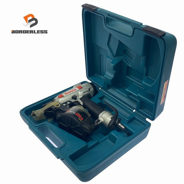 ☆中古品☆makita マキタ 50mm 高圧 エア釘打機 AN514 ケース付 エア釘打ち機 ロール釘打機 ロール釘打ち機 コイルネイラ131408 - 1