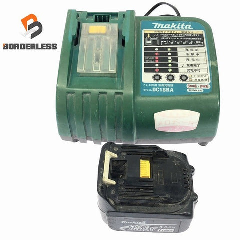 ☆中古品☆makita マキタ 14.4V  純正リチウムイオンバッテリー BL1430 充電器 DC18RA 2点セット 充電池 蓄電池