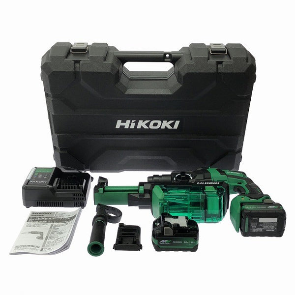 ☆未使用品☆HiKOKI ハイコーキ 36V コードレスハンマドリル DH36DPF(2XPZ) バッテリ2個 充電器 集じんシステム ケース付126905 - 3