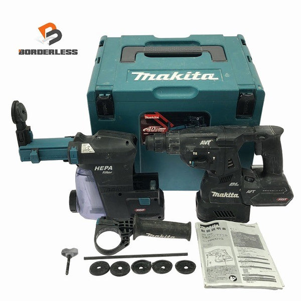 ☆中古品☆makita マキタ 40Vmax 28mm 充電式ハンマドリル HR001G 青 集じんシステム(DX12) ケース付 コードレス135821 - 1