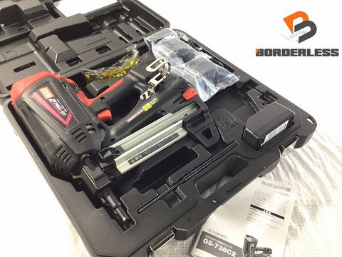 ☆未使用☆MAX マックス 6V 充電式ガスネイラ GS-738C2 バッテリ2個(1.5Ah) 充電器 ケース ガス式鋲打ち機 ガス式鋲打機 ピン打機119411 - 0