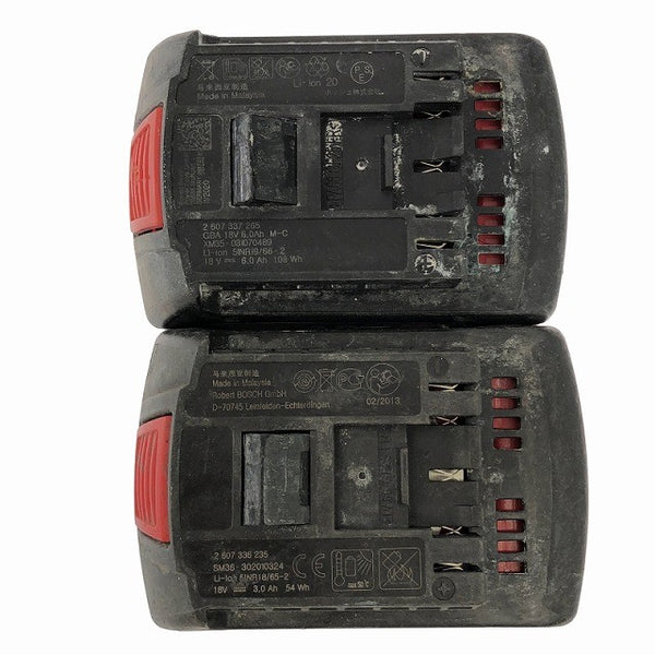 ☆中古品☆ BOSCH ボッシュ 18V バッテリーハンマードリル GBH18V-EC 本体+バッテリー2個(3.0Ah/6.0Ah)充電器+ケース136672 - 10