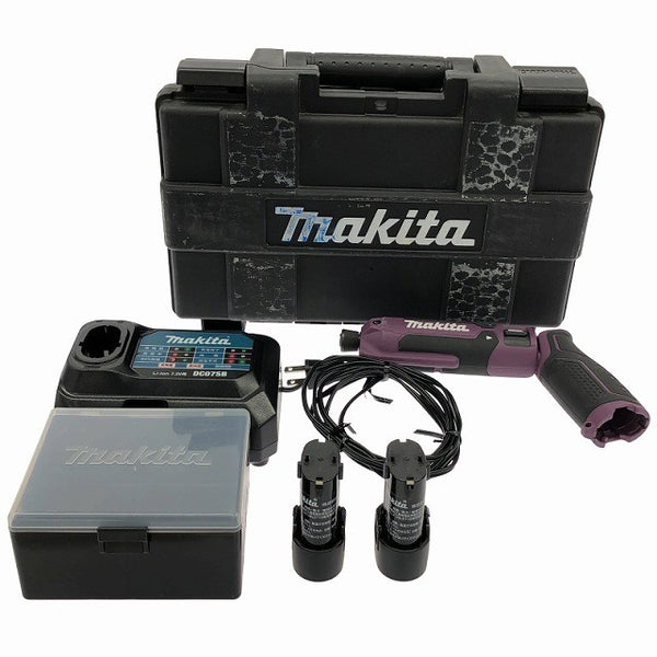 ☆中古品☆makita マキタ 7.2V 充電式ペンインパクトドライバー TD023DHXAP 紫/パープル バッテリ2個(1.5Ah) 充電器 ケース136662 - 3