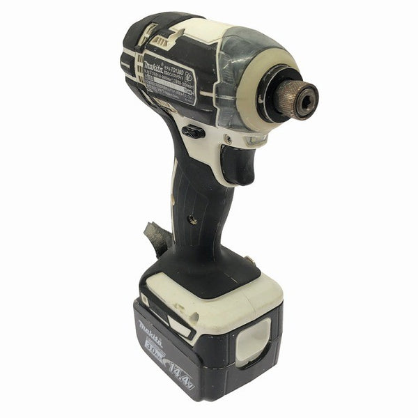 ☆中古品☆makita マキタ 14.4V 充電式インパクトドライバー TD138D 白/ホワイト バッテリ1個(3.0Ah) 充電器 ケース付 コードレス133349 - 5