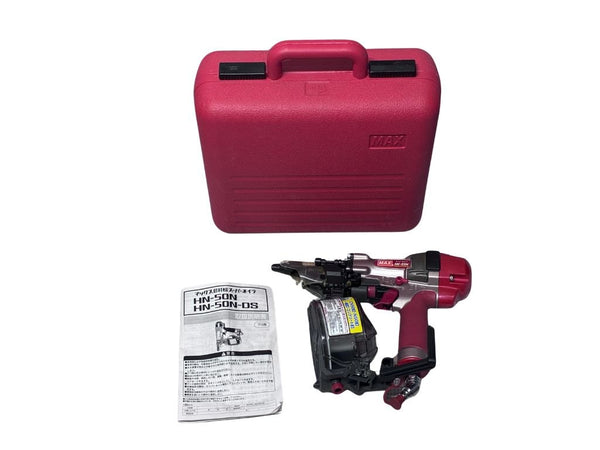 ☆中古品☆MAX マックス 50mm 高圧 スーパーネイラ HN-50N 本体+ケース エア釘打機 コイルネイラ 釘打ち機 くぎ打ち機138933 - 2