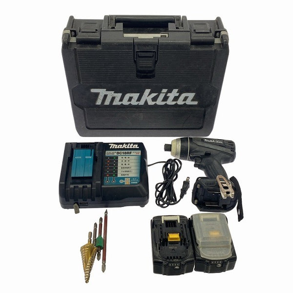 ☆中古品☆makita マキタ 18V 充電式4モードインパクトドライバー TP141 黒/ブラック バッテリ2個(3.0Ah) 充電器 ケース付119054 - 3