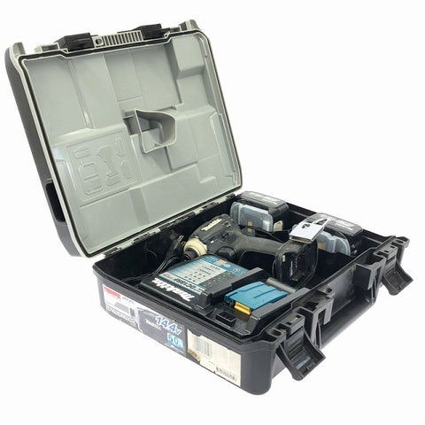 ☆中古品☆makita マキタ 14.4V 充電式インパクトドライバー TD162DRGXB バッテリー2個(14.4V 6.0Ah)充電器 ケース付 コードレス116948 - 0