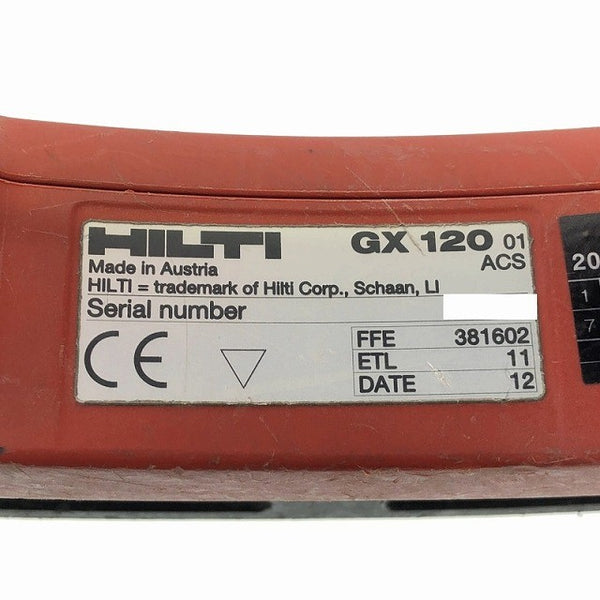 ☆中古品☆HILTI ヒルティ ガス式鋲打ち機 GX120 ケース付 ガスネイラ ガス式鋲打機 ガス式ピン打ち機 ピン打機 ピン釘打機 ガス銃119913 - 8