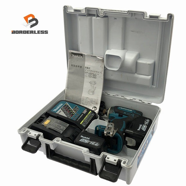 ☆比較的綺麗☆makita マキタ 14.4V 充電式インパクトドライバー TD138DRFX バッテリ2個(14.4V3.0Ah) 充電器 ケース付 コードレス134982 - 1