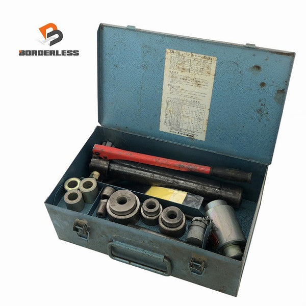 ☆中古品☆IZUMI イズミ 泉精器 油圧式パンチャー SH-10-1 油圧ポンプ パンチダイス7組 ケース付 手動式 ノックアウトパンチャー132965 - 1
