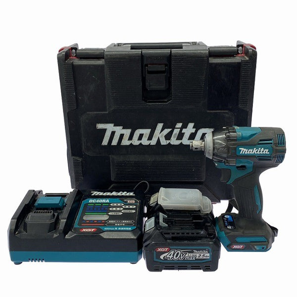☆中古品☆makita マキタ 40Vmax 充電式インパクトレンチ TW004GRDX バッテリ2個(2.5Ah) 充電器 ケース付 320N･m コードレス129051 - 3