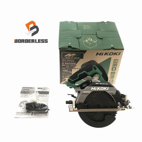 ☆未使用品☆HiKOKI ハイコーキ 36V 165mm コードレス丸のこ C3606DB(NN) 黒鯱チップソー付 充電式マルノコ 丸ノコ128505