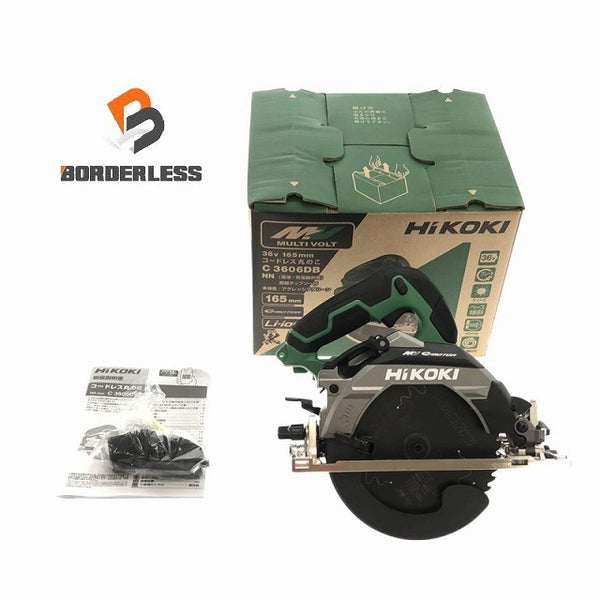 ☆未使用品☆HiKOKI ハイコーキ 36V 165mm コードレス丸のこ C3606DB(NN) 黒鯱チップソー付 充電式マルノコ 丸ノコ128505 - 1