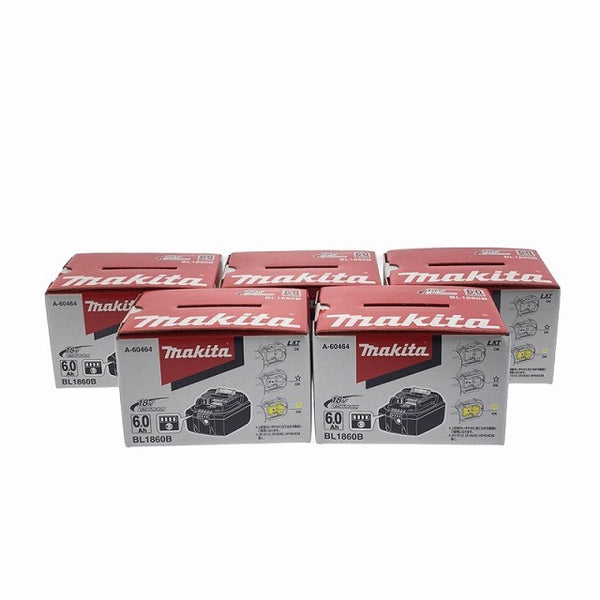 ☆未使用品5個セット☆makita マキタ 18V 6.0Ah 純正 リチウムイオンバッテリー BL1860B 残量表示付 リチウムイオン電池 蓄電池135138 - 3