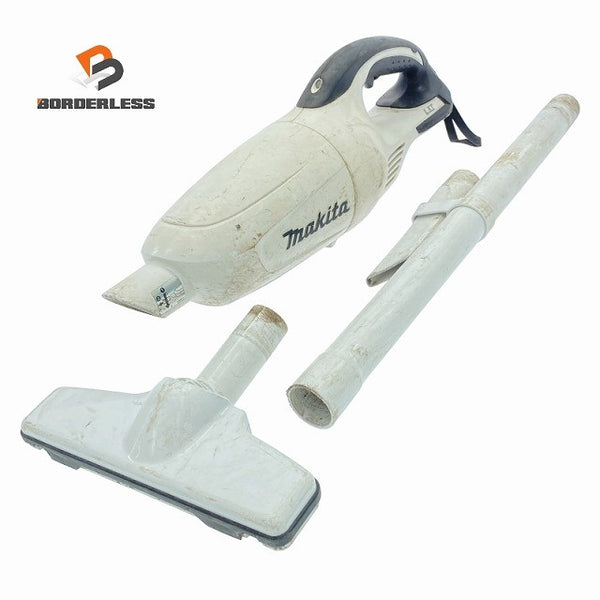 ☆中古品☆makita マキタ 14.4V 充電式クリーナー CL140FD 白 本体＋パイプ＋ノズル付 コードレス ハンディ 掃除機120143 - 1