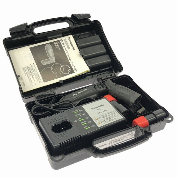 ☆中古品☆Panasonic パナソニック 7.2V スティックインパクトドライバー EZ7521LA2S-H バッテリー2個 充電器 ケース付 コメあり118804 - 2