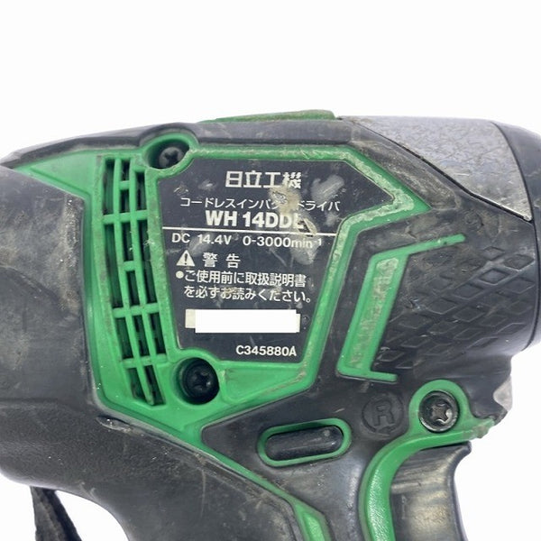 ☆中古品☆HITACHI 日立工機 14.4V コードレスインパクトドライバー WH14DDL 緑 充電器(UC18YSL2)付 充電式 バッテリー式 - 9