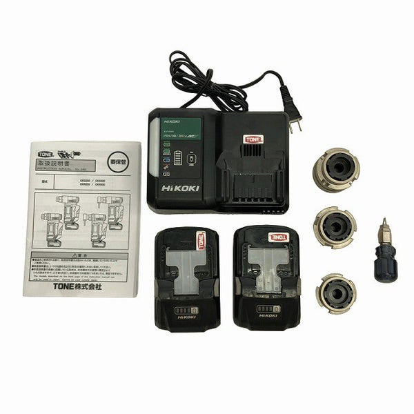 ☆中古美品☆TONE トネ 36V コードレス建方1番 CKS250 幅211mm シャーレンチ バッテリー2個(BSL36B18)充電器+パーツ+ケース133803 - 9