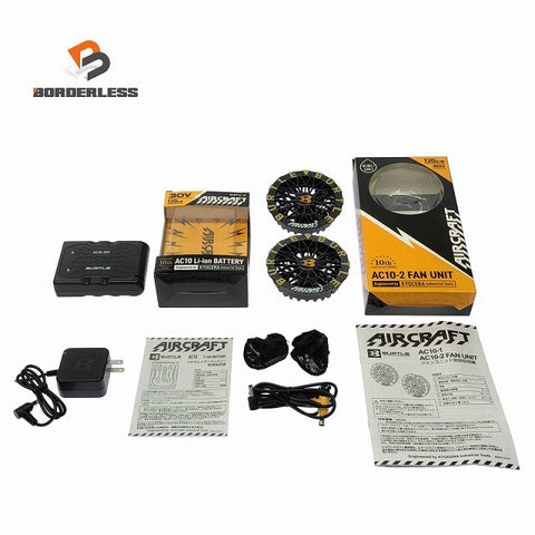 ☆未使用品セット☆BURTLE バートル 30V エアークラフト専用バッテリー AC10 マーリン ファンユニット AC10-2 メタリックゴールド131649