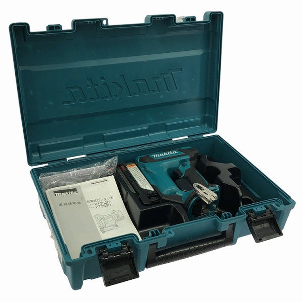 ☆中古品☆makita マキタ 18V 35mm 充電式ピンタッカ PT353D 本体+ケース コードレス ピンネイラ ピン釘打機 電動工具136228 - 2