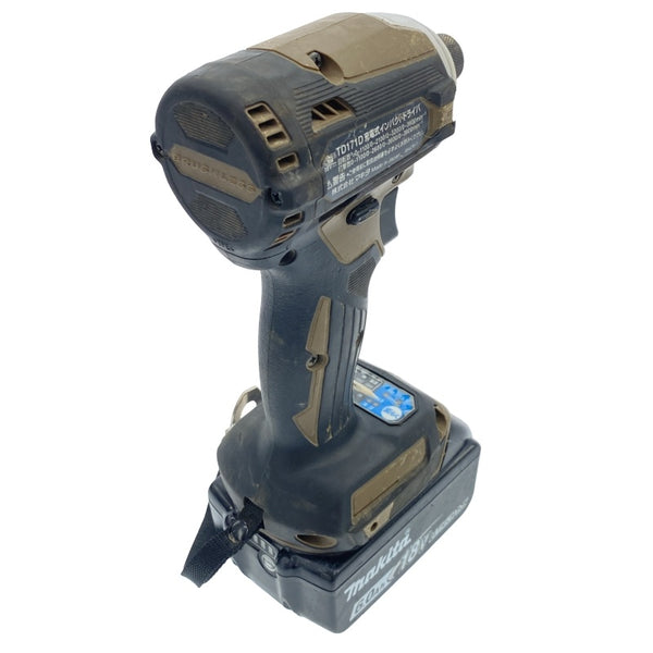 ☆中古品☆makita マキタ 18V 充電式インパクトドライバー TD171D 茶色/ブラウン バッテリ2個(6.0Ah5.0Ah) 充電器 ケース付118059 - 6