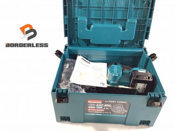 ☆未使用品☆ makita マキタ 125mm 18V 充電式丸ノコ KS511DRGX バッテリ2個(18V 6.0Ah) 充電器 ケース付き 電動工具117314 - 1