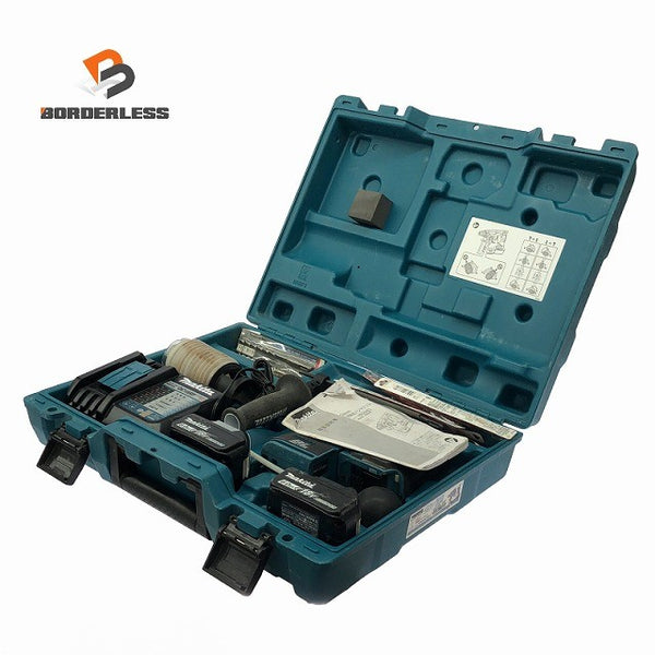 ☆中古品☆makita マキタ 18V 充電式ハンマドリル HR244DRGX 青 バッテリ2個(6.0Ah) 充電器 ケース付 コードレス ハンマードリル130990 - 1