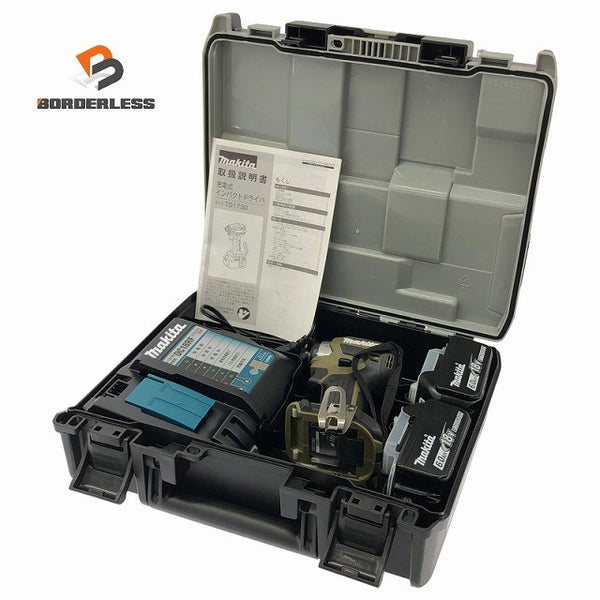 ☆極美品☆makita マキタ 18V 充電式インパクトドライバ TD173DRGXO オリーブ バッテリー2個(18V 6.0Ah)充電器 ケース付135037 - 1