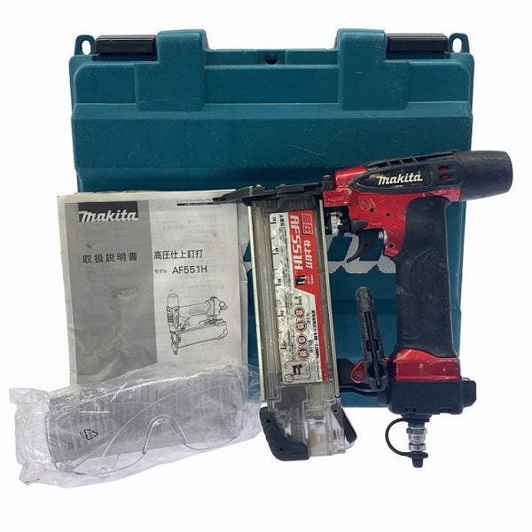 ☆中古品☆makita マキタ 55mm 高圧 仕上釘打機 AF551H 赤 ケース付 フィニッシュネイラ 仕上釘打ち機 仕上げ釘打機 エア工具131697 - 3