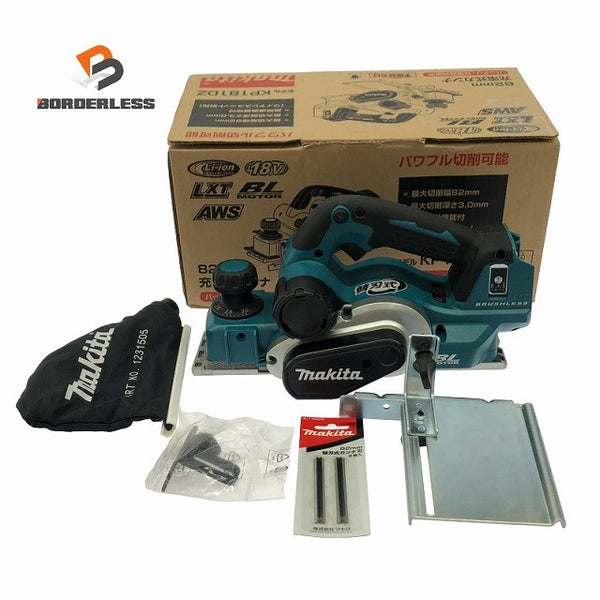 ☆美品☆makita マキタ 18V 82mm 充電式カンナ KP181DZ 本体+付属品 コードレス 電気カンナ 電動かんな 研削 木材加工129096 - 1