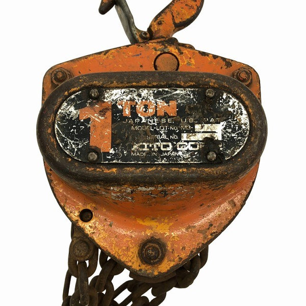 ☆中古品2個セット☆KITO キトー チェーンブロック M3形 CB010 荷重1.0ton/1ton 揚程2.5m 手動式 チェンブロック 吊り具 荷揚げ機135683 - 4