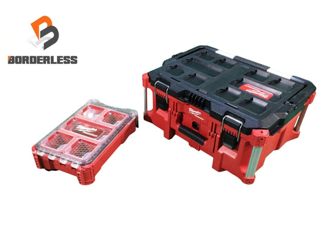 ☆中古品 2点セット☆Milwaukee ミルウォーキー PACKOUT ツールボックス(Lサイズ) コンパクトオーガナイザー123264