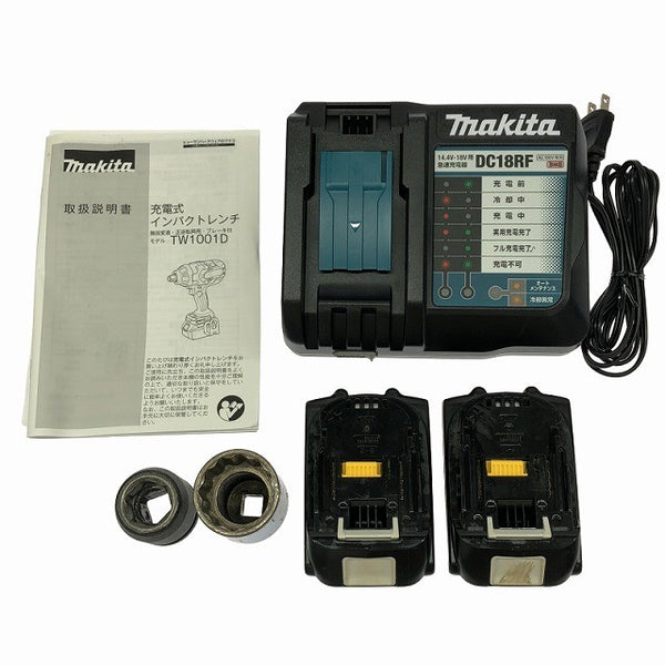 ☆美品☆makita マキタ 18V 充電式インパクトレンチ TW1001DRGX バッテリー2個(18V 6.0Ah) 充電器付き 電動工具132665 - 10