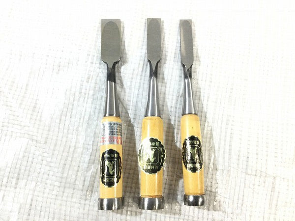 ☆未使用品☆狐 キツネ 追入10本組 鑿 グミ柄 組鑿 のみ ノミ 大工道具 宮大工133798 - 5