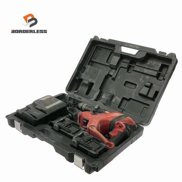 ☆中古品☆MAX マックス 25.2V 充電式ブラシレスハンマドリル PJ-R266-B2C/40A バッテリ2個(4.0Ah)充電器 ケース付 穴あけ加工128915 - 1
