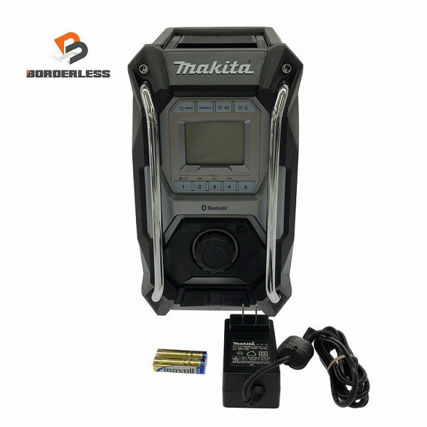 ☆中古美品☆makita マキタ 40Vmax 充電式ラジオ MR002G 黒 本体＋ACアダプタ付 Bluetooth対応 コードレス 現場ラジオ 作業ラジオ130907 - 1