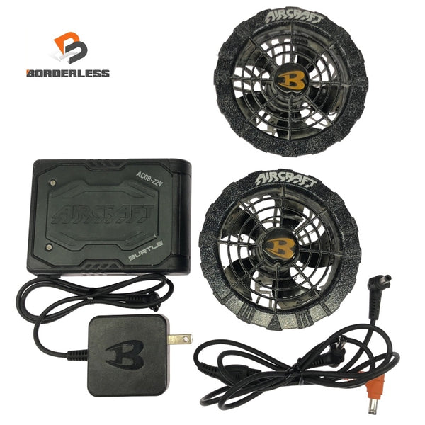 ☆中古品☆BURTLE バートル 22V エアークラフト専用バッテリー AC08 黒 ファンユニット AC08-2 マットブラック 空調作業服用118036 - 1
