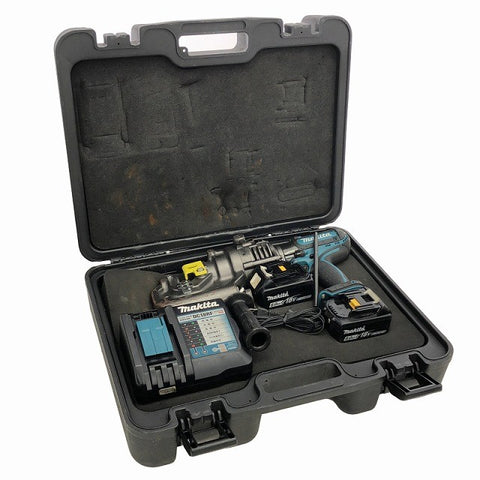☆中古品☆makita マキタ 18V 充電式パンチャー PP200D バッテリー2個(18V 6.0Ah) 充電器 ケース ダイス付134424 - 0