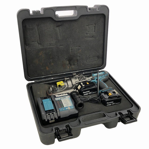 ☆中古品☆makita マキタ 18V 充電式パンチャー PP200D バッテリー2個(18V 6.0Ah) 充電器 ケース ダイス付134424 - 2