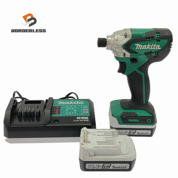 ☆中古品☆makita マキタ 14.4V 充電式インパクトドライバー MTD001D バッテリ2個(1.5Ah) 充電器付 コードレス DIY/日曜大工133949 - 1