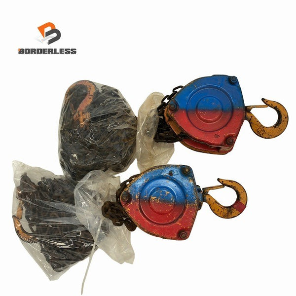 ☆中古品2個セット☆KITO キトー チェーンブロック M3形 CB010 荷重1.0ton/1ton 揚程2.5m 手動式 チェンブロック 吊り具 荷揚げ機136340 - 1