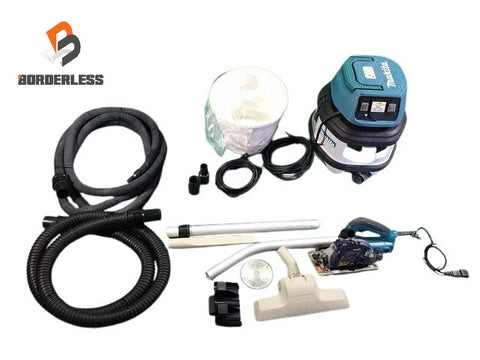 ☆中古品セット☆makita マキタ 100V 125mm 防じんマルノコ 5205FX 乾湿両用 集じん機 481 ホース＋パイプ＋ノズル付 工具連動