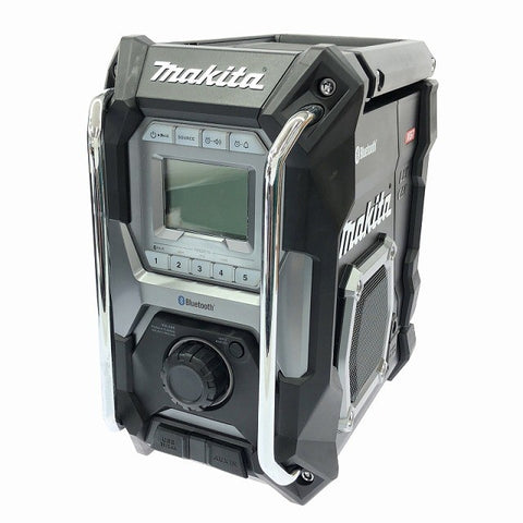 ☆美品☆makita マキタ 10.8V/14.4V/18V/40Vmax/100V 充電式ラジオ MR002G 黒 本体 アダプター Bluetooth コードレス 現場ラジオ 116704 - 0